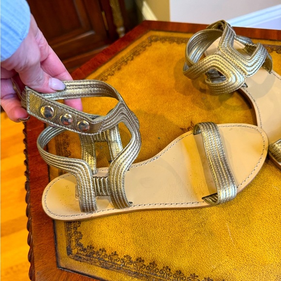 Belle by Sigerson Morrison gold leather gladiator sandals Size 9 - Picture 4 of 7